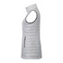 A lightweight packable insulated puffer vest in a light grey colour, featuring a high collar and side pockets.