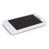 A stress relief toy designed as a smartphone, featuring a sleek white design and a black screen.