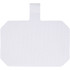 A white lanyard with a rectangular attachment, featuring a textured surface and a hanging loop.