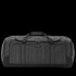 A spacious grey duffle bag with multiple compartments and a sturdy handle, featuring a logo on the side.