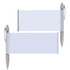 A plastic pen featuring a banner section in clear plastic with a white grip and tip. It has branding on the pen.