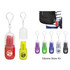 A straw set in bright colours, including red, yellow, purple, and green, contained in a portable case with a clip.