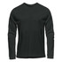A long sleeve tee in dark green, featuring a classic crew neck and a logo on the front.
