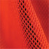 A close-up of textured orange fabric, featuring a fine, mesh pattern. The material has a soft, breathable quality.