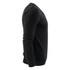 A black men's v-neck sweater, featuring a fitted design and long sleeves. The product has a branding logo.