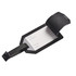 A black luggage tag with a textured finish, featuring a blank space for personal details. It includes a sturdy strap.
