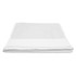 A white workout towel featuring a stitched edge and a small logo. Ideal for gym or outdoor activities.