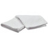 A white sublimation sports towel folded neatly, featuring a smooth texture and a logo on one corner.