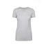A women's tri-blend crew t-shirt in light grey, featuring short sleeves and a fitted design. It has a logo.