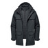 A dark green men's 5-in-1 system jacket featuring multiple pockets and a detachable inner layer. It has a logo.