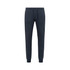 Recycled unisex sweatpants in a dark colour, featuring an elasticised waistband and pockets. Includes a brand logo.