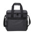 A grey cooler bag with dual handles, a detachable shoulder strap, and mesh side pockets. It features a zippered closure and branding.