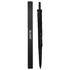 A black sport umbrella and its storage box, featuring a logo and a sleek design.