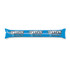 A promotional inflatable cheer stick in bright blue with black and white text reading "WARRIOR."
