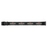 A full colour luggage strap featuring a white background with black and red logos, secured with a black buckle.
