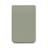 A Lycra Phone Wallet in a muted green color, featuring a smooth texture and a pocket for holding items.