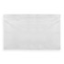 A white cotton tea towel featuring a plain design and a logo. Ideal for kitchen use.