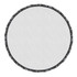 A round beach towel with a black fringe around the edge, featuring a plain white centre.