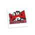 A square temporary tattoo featuring a red and black design with a fist gripping the word "CRUNCH" above "FITNESS GYM".