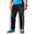 Custom men's sports pants in black with a white and yellow design, featuring an elastic waistband and a branded logo.