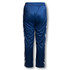 Navy blue kids' track pants with a comfortable elastic waistband and white side stripes. Includes a logo on the waistband.