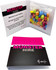 A gift card packaging features vibrant Smarties in various colours, nestled inside a foldable card with branding.
