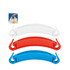 A set of three plastic Handy Handles in white, red, and blue, designed for easier carrying of bags.