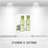 A pull-up banner displaying two green bottles of Veggie Sauce, set against a neutral background.