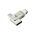 A silver Pivot Duo Type-C flash drive with a swivel design and a branding area.