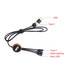 A long, round light-up charging cable with a USB, Type C, Apple Lightning, and Micro USB connectors in black and copper.