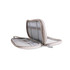 A beige electronic accessory organiser bag featuring multiple compartments and zippered closures.