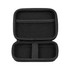 A large black zipper case with a mesh pocket and an elastic strap, featuring a double compartment design.