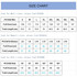 A size chart for T-shirts, detailing measurements for men's, women's, and kids' sizes in centimetres.