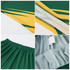 Unisex adult soccer shorts in green and yellow, featuring a logo, with a comfortable elastic waistband and inner lining.