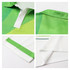A green and white unisex polo shirt with a subtle striped design, featuring a collar and button closure.