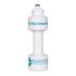 A 750ml white dumbbell-shaped drink bottle with a flip top and branding on its sides.