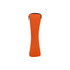 An orange zippered pouch designed for carrying travel utensils, featuring a sleek, streamlined shape.
