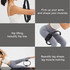 A Pilates circle in black, featured with a model demonstrating various exercises to enhance muscle tone and shape.