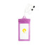 A waterproof phone bag in purple with a neck string and a logo. Ideal for protecting devices from water.
