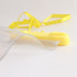 A clear waterproof mobile pouch with yellow straps and a yellow closure mechanism.