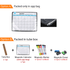 A magnetic calendar planner in a clear sleeve, featuring a monthly layout, with various markers and an eraser.