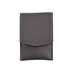 A portable manicure set in a grey synthetic leather case with contrast stitching. The case features a flap closure and a logo.