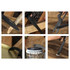 A multifunction pocket knife in black with various tools including a knife blade, scissors, and a bottle opener.