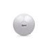 A white soccer ball featuring a hexagonal design and a branded logo.