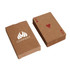 Kraft paper playing cards in a brown box, featuring a red heart Ace card and a logo on the packaging.