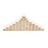 A wooden block game featuring numbered blocks arranged in a pyramid shape, primarily in a natural wood colour.