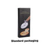 A pizza cutter wheel featuring a hand-carved wooden handle, presented in premium packaging.