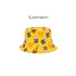 A yellow bucket hat with a vibrant beer can pattern and a logo. Suitable for outdoor wear.