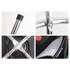 A custom barstool featuring a chrome base, black seat, and detailed close-ups of its components.