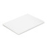 A6 notepad with 50 white leaves, featuring a plain, flat design and includes a logo.